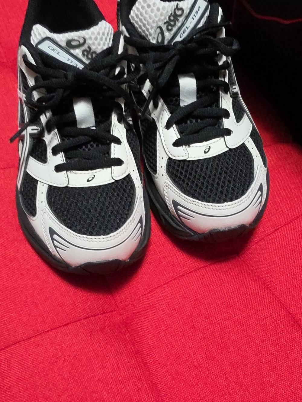 Asics Black and White Kids' Athletic Sneakers